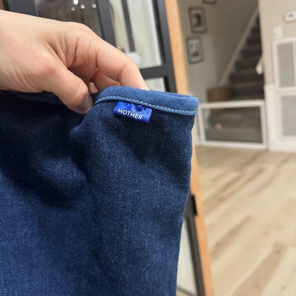 MOTHER denim tote bag patchwork recycled dark wash jeans mothers day - Picture 4 of 8